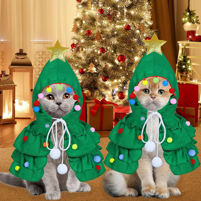 Cat Christmas Outfit Cat Kitten Christmas Clothes Cat Christmas Tree Costume With Star Ornament For Cats Kittens Pets